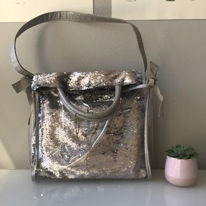 Two bags in one! Silver sequin and clear bag